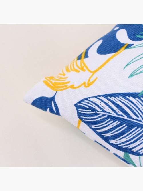 Coussin en tissu blanc motifs tropical 40x40cm - Kiabi