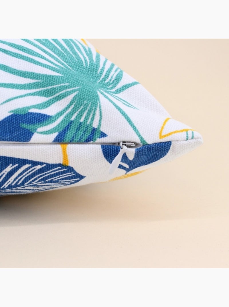 Coussin en tissu blanc motifs tropical 40x40cm Blanc - Kiabi
