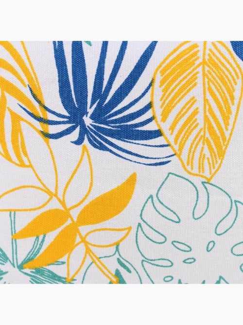Coussin en tissu blanc motifs tropical 40x40cm - Kiabi