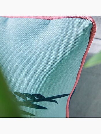 Coussin en tissu déperlant imprimé floral AMAZONIA