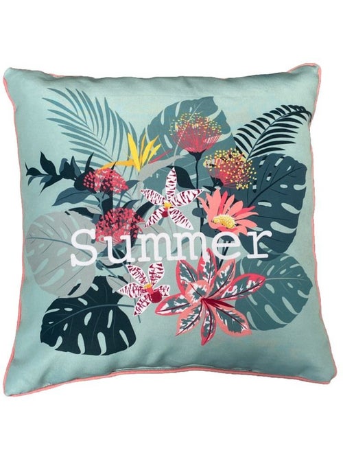 Coussin en tissu déperlant imprimé floral AMAZONIA - Kiabi