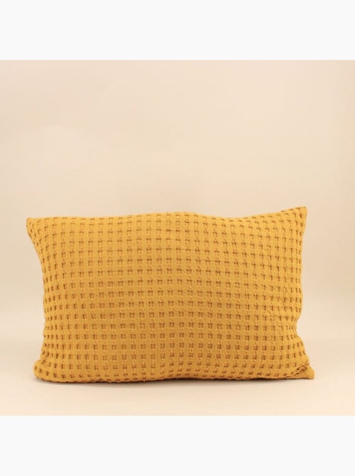 Coussin en tissu gauffré jaune 40x60cm - Kiabi