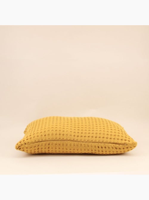 Coussin en tissu gauffré jaune 40x60cm - Kiabi