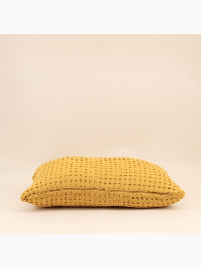 Coussin en tissu gauffré jaune 40x60cm Jaune - Kiabi
