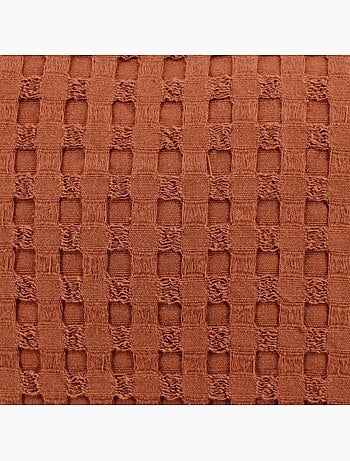 Coussin en tissu gauffré orange 45x45cm