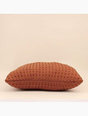 Coussin en tissu gauffré orange 45x45cm