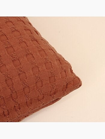 Coussin en tissu gauffré orange 45x45cm