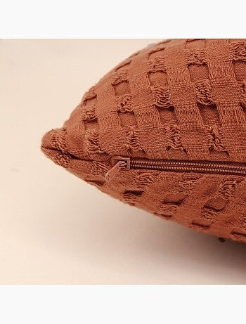 Coussin en tissu gauffré orange 45x45cm