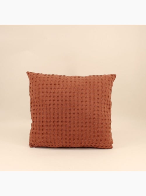Coussin en tissu gauffré orange 45x45cm - Kiabi