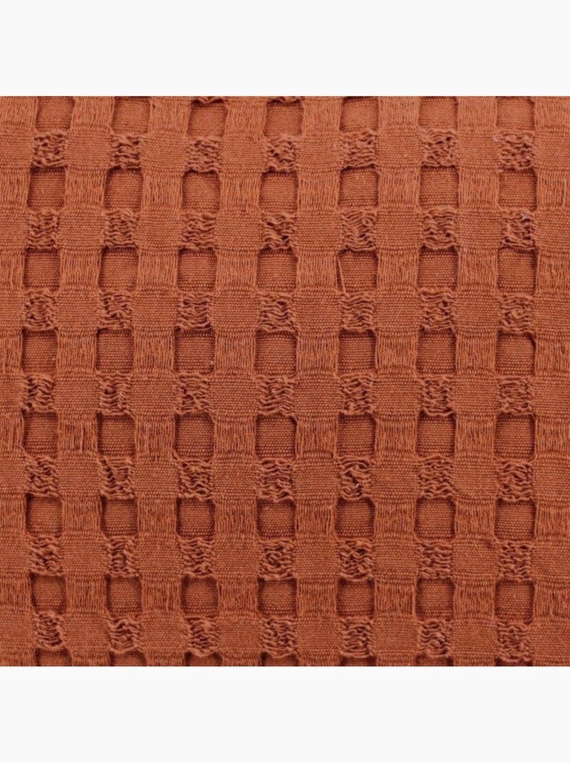 Coussin en tissu gauffré orange 45x45cm Orange - Kiabi