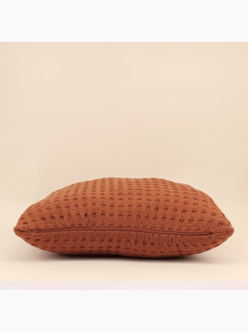 Coussin en tissu gauffré orange 45x45cm - Kiabi