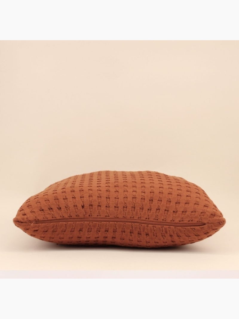 Coussin en tissu gauffré orange 45x45cm Orange - Kiabi
