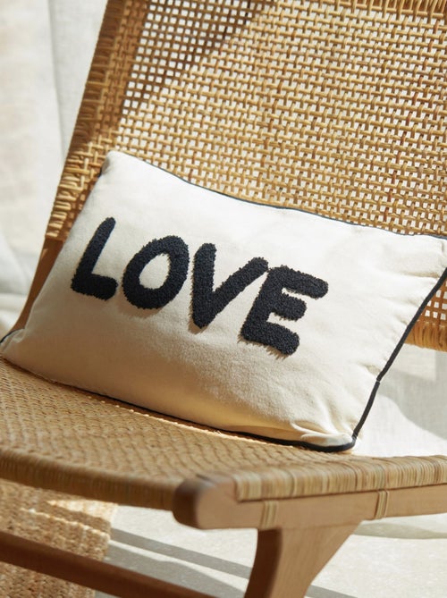 Coussin en toile Love - Kiabi