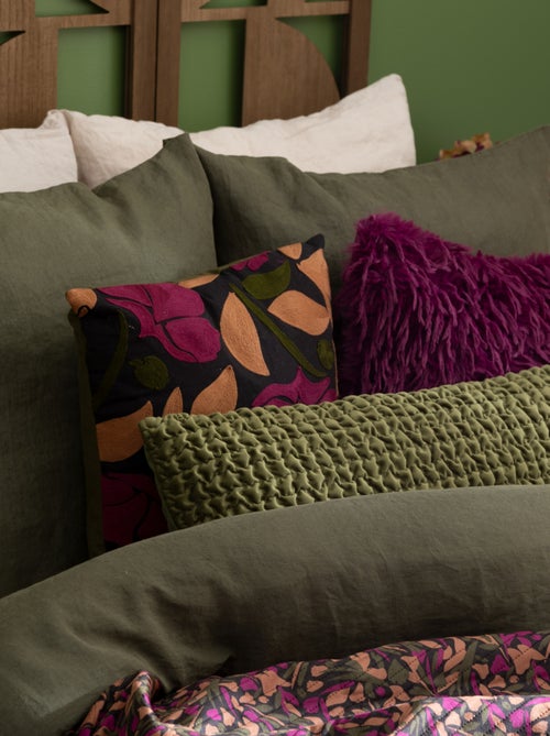 Coussin en velours  - Effet 3D moelleux - Kiabi