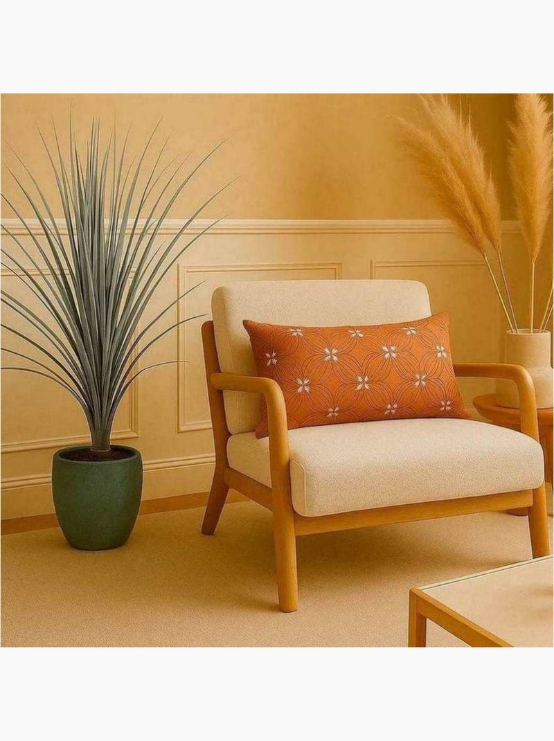 Coussin en velours à motifs 30x50cm Orange - Kiabi