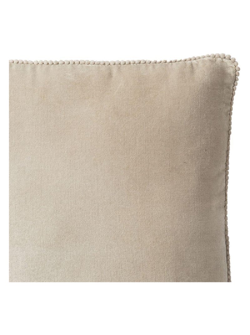 Coussin en velours avec contour perlé 'Deko&co' Beige - Kiabi