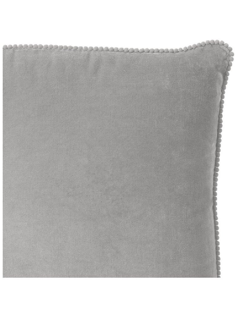 Coussin en velours avec contour perlé 'Deko&co' Gris clair - Kiabi