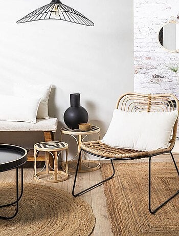 Coussin en velours avec contour perlé 'Deko&co'