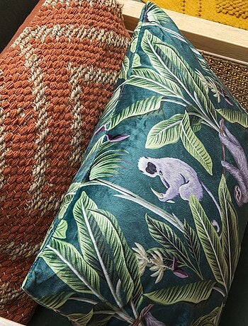 Coussin en velours avec imprimé Monkey 'Deko&co'