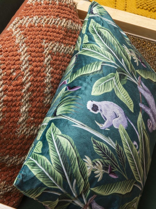 Coussin en velours avec imprimé Monkey 'Deko&co' - Kiabi