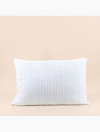 Coussin en velours blanc texturé 40x60cm