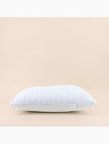 Coussin en velours blanc texturé 40x60cm