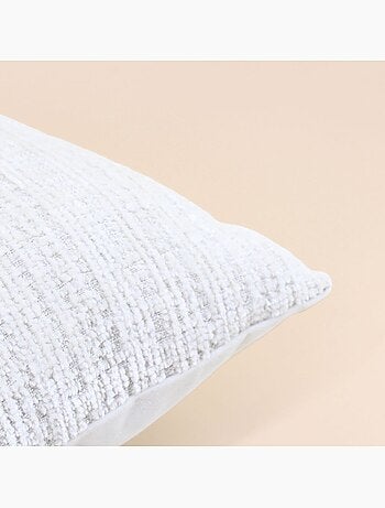 Coussin en velours blanc texturé 40x60cm