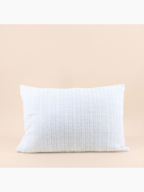 Coussin en velours blanc texturé 40x60cm - Kiabi