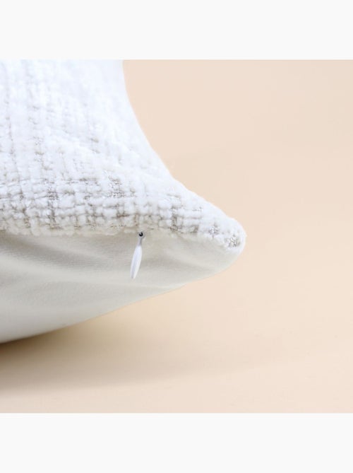Coussin en velours blanc texturé 40x60cm - Kiabi