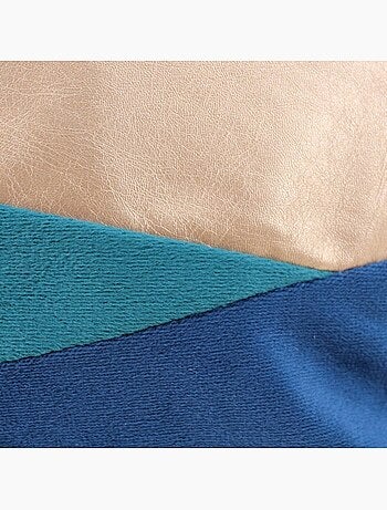 Coussin en velours bleu et doré 40cm