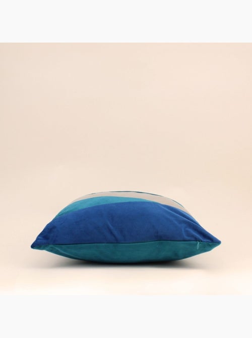 Coussin en velours bleu et doré 40cm - Kiabi Coussin en velours bleu et doré 40cm - Kiabi