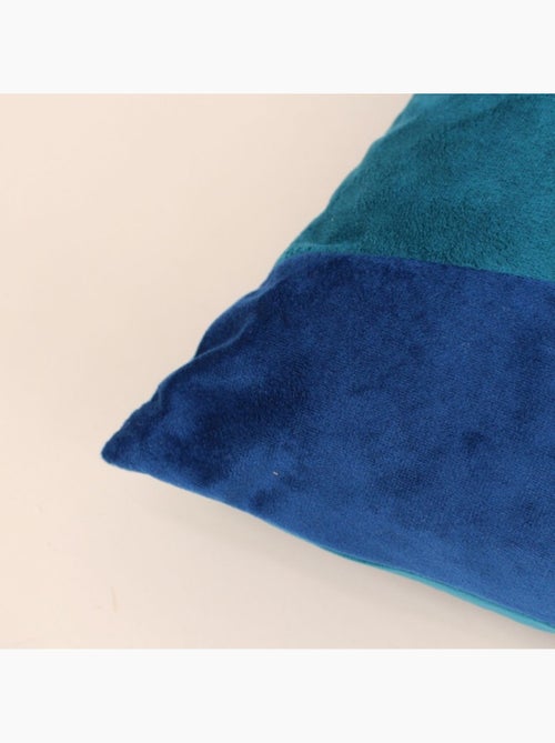 Coussin en velours bleu et doré 40cm - Kiabi Coussin en velours bleu et doré 40cm - Kiabi