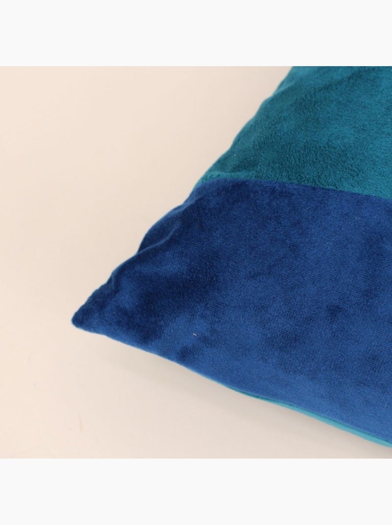 Coussin en velours bleu et doré 40cm Bleu - Kiabi
