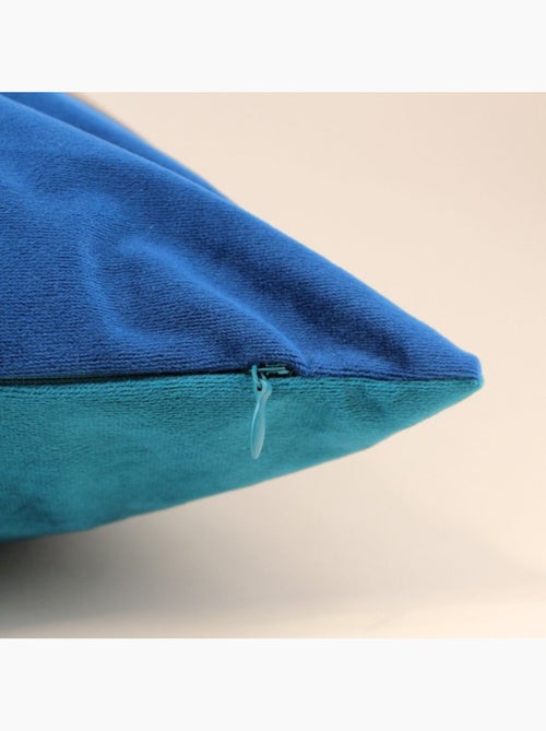 Coussin en velours bleu et doré 40cm - Kiabi Coussin en velours bleu et doré 40cm - Kiabi