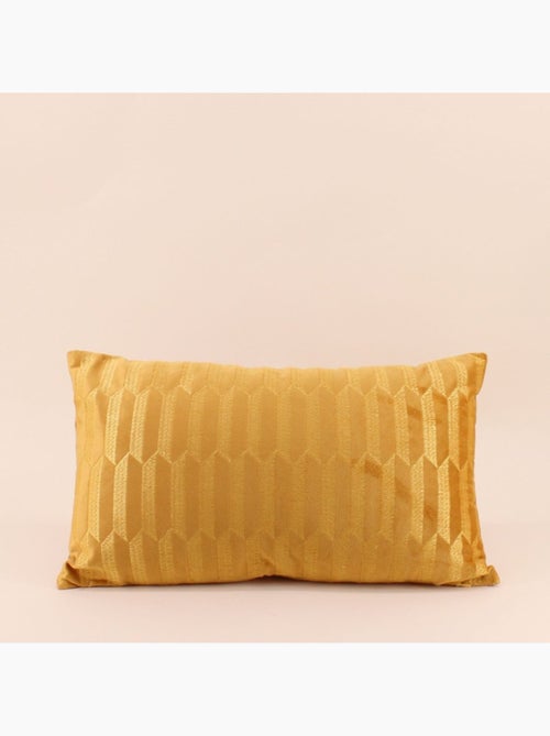 Coussin en velours brodé jaune 30x50cm - Kiabi