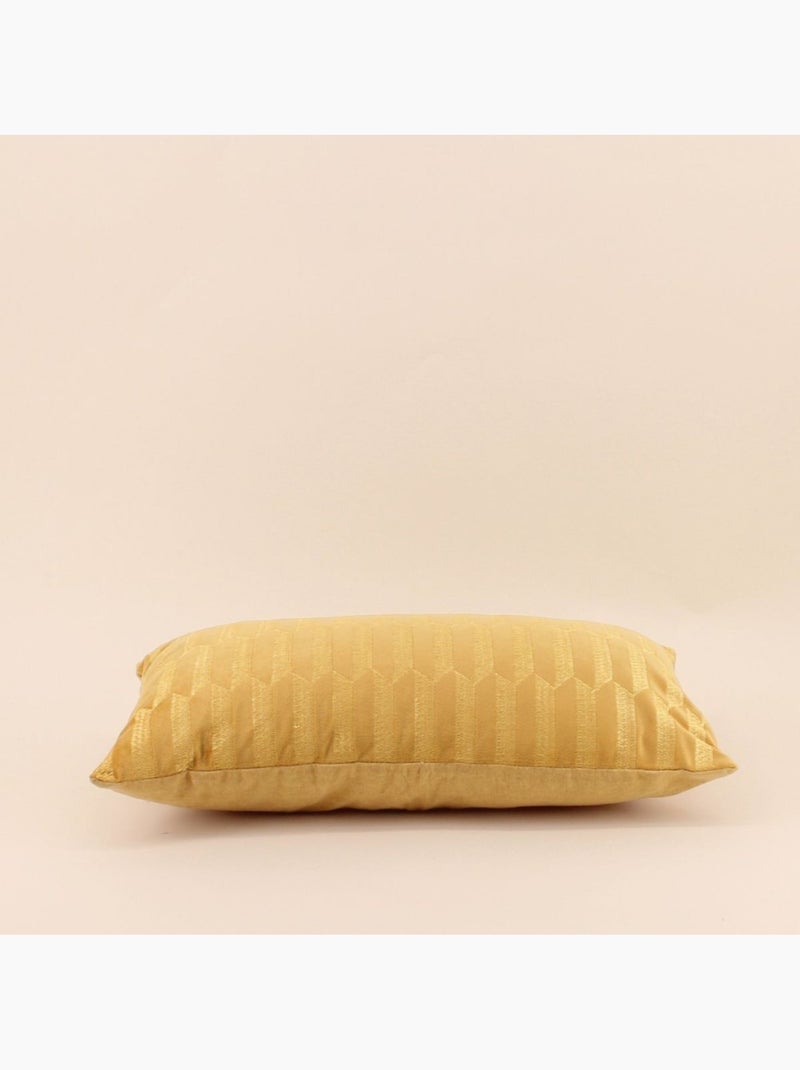 Coussin en velours brodé jaune 30x50cm Jaune - Kiabi