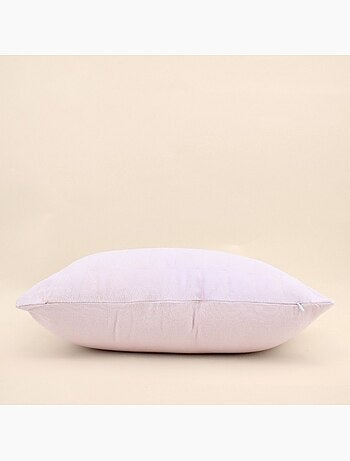 Coussin en velours brodé rose 30x50cm