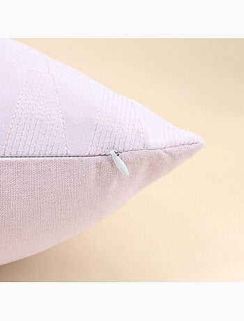 Coussin en velours brodé rose 30x50cm