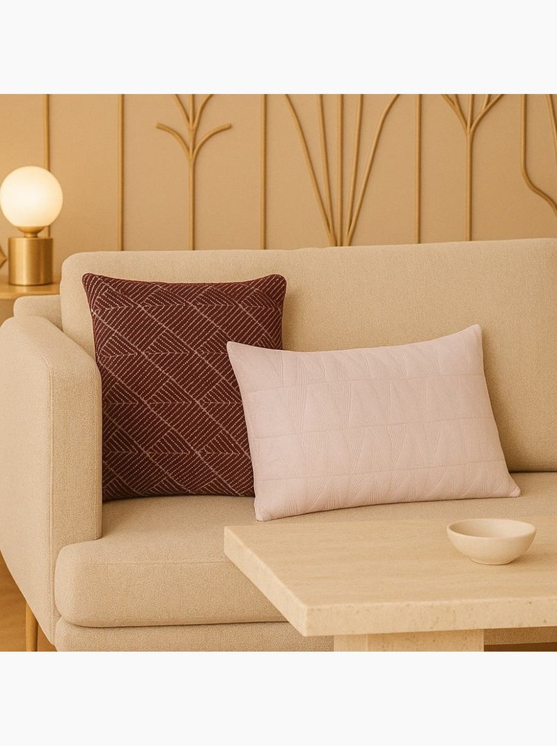 Coussin en velours brodé rose 30x50cm Rose - Kiabi