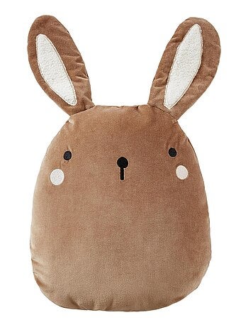 Coussin en velours coton Pompon le petit lapin