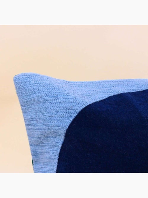 Coussin en velours de coton imprimé rebrodé multicolor 30x50cm - Kiabi