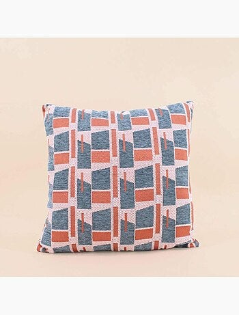 Coussin en velours jacquard motifs géométriques 40x40cm