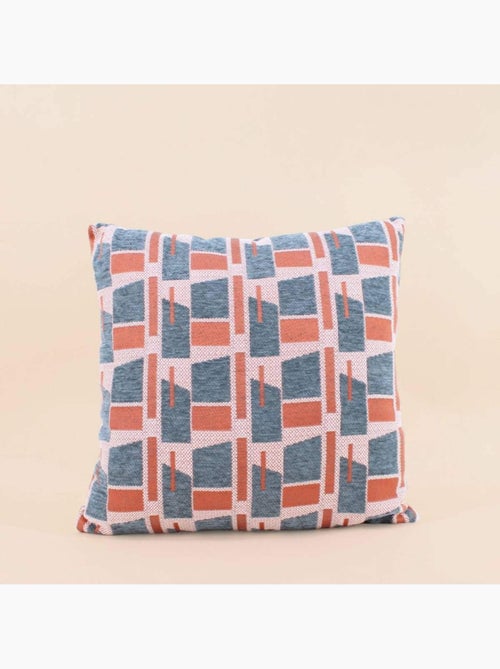 Coussin en velours jacquard motifs géométriques 40x40cm - Kiabi