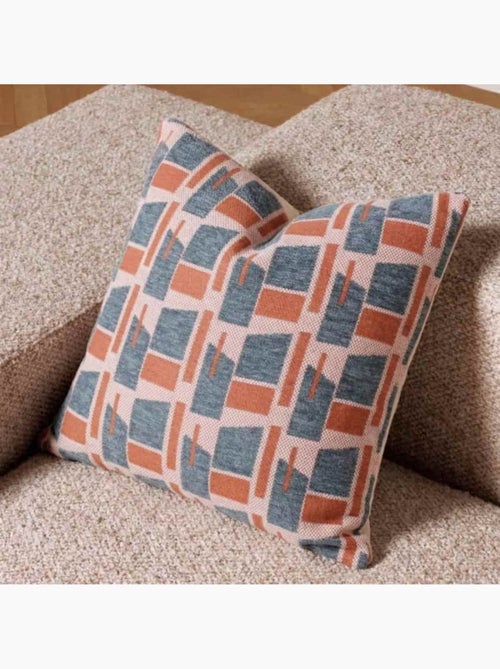 Coussin en velours jacquard motifs géométriques 40x40cm - Kiabi