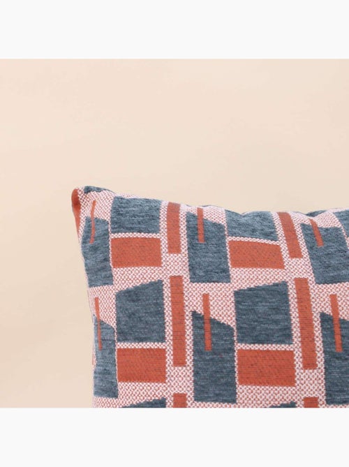 Coussin en velours jacquard motifs géométriques 40x40cm - Kiabi
