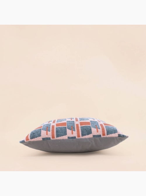 Coussin en velours jacquard motifs géométriques 40x40cm - Kiabi