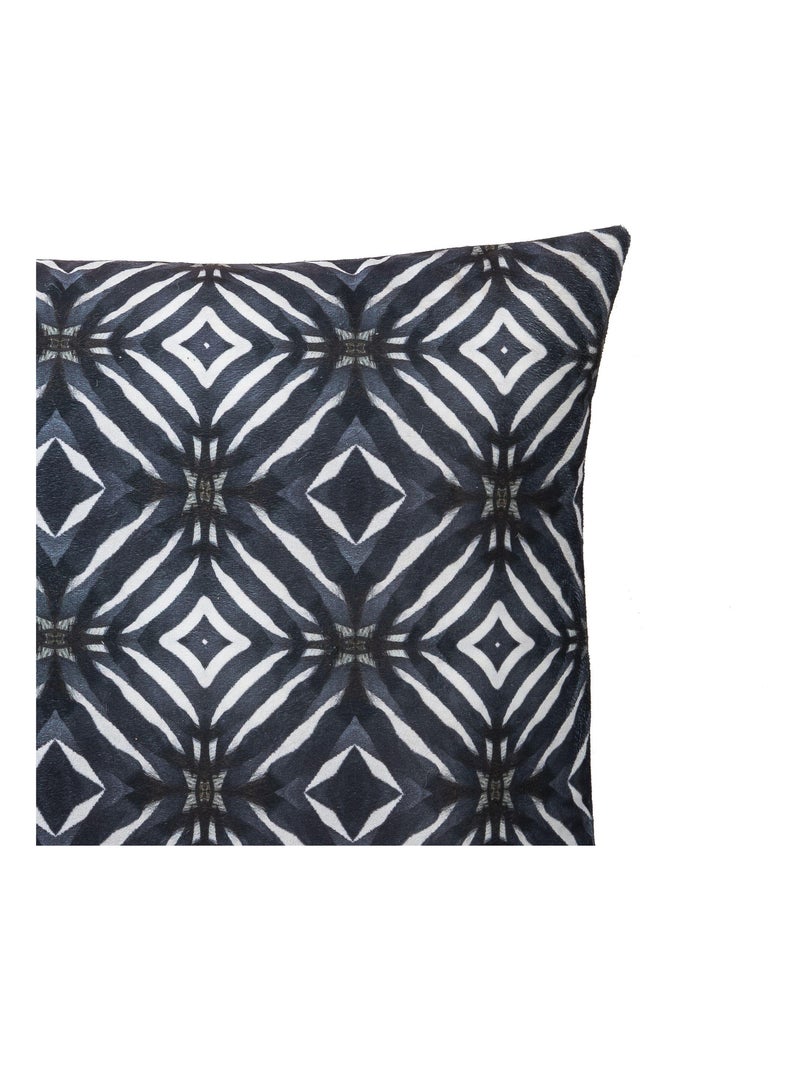 Coussin en velours ZEBRA 'Deko&co' Gris Noir Blanc - Kiabi