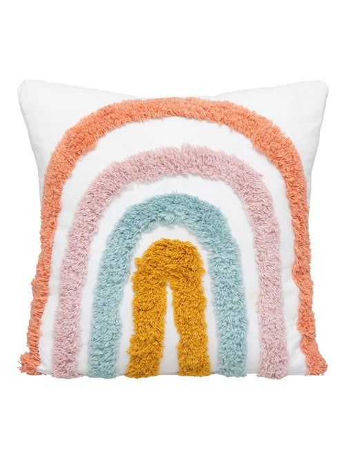Coussin enfant Arc-en-ciel tufté - Kiabi