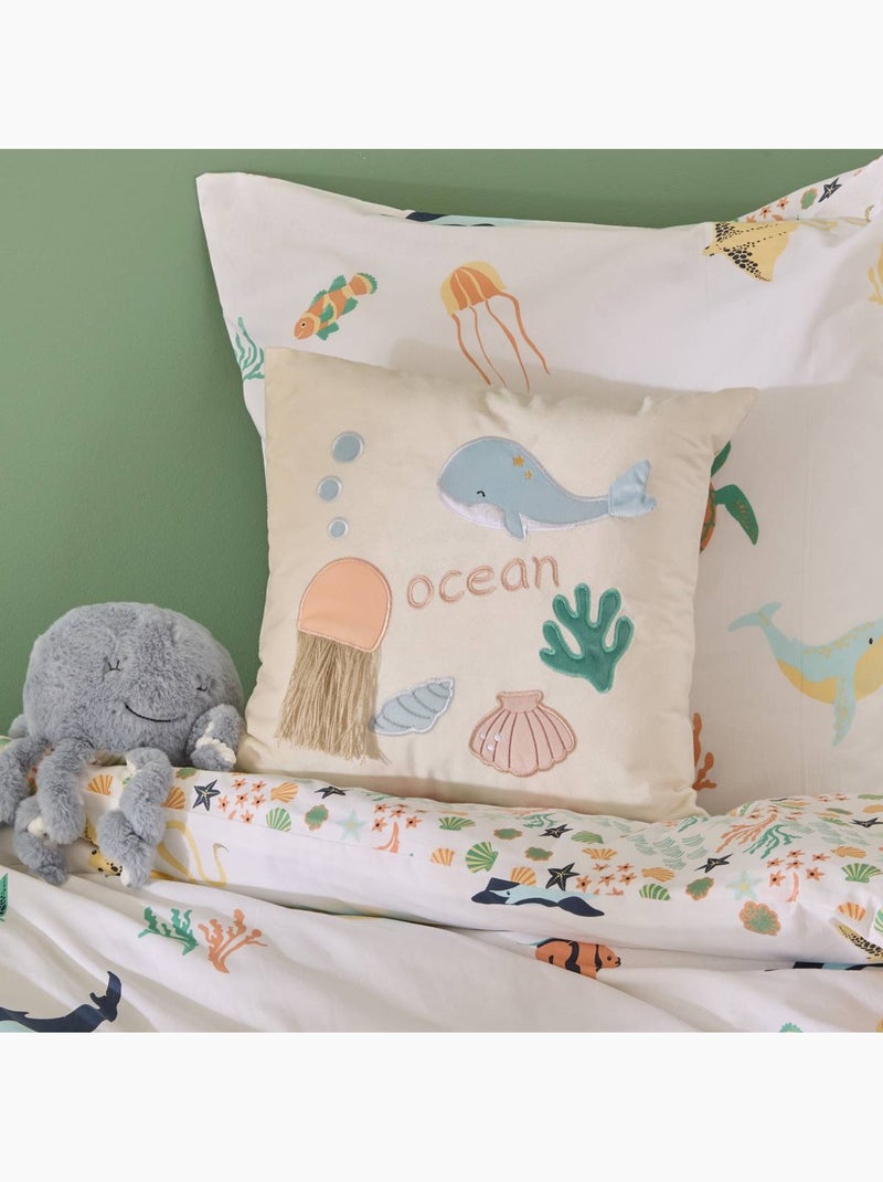 Coussin enfant brodé motifs marins orta Blanc - Kiabi