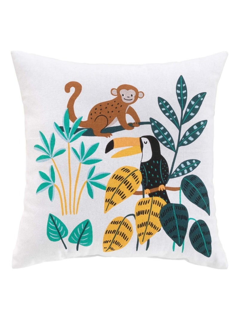 Coussin enfant déhoussable esprit jungle Blanc - Kiabi